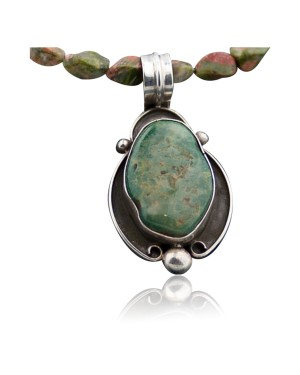 Handmade Certified Authentic Navajo .925 Sterling Silver Natural Turquoise Native American Necklace 370856064302