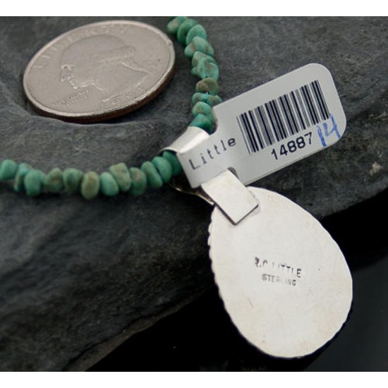 Handmade Certified Authentic Navajo .925 Sterling Silver Natural Turquoise Native American Necklace 370874130337