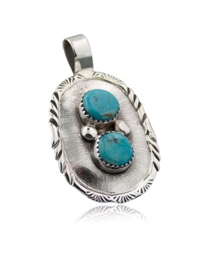 Handmade Certified Authentic Navajo .925 Sterling Silver Natural Turquoise Native American Necklace 370874583671