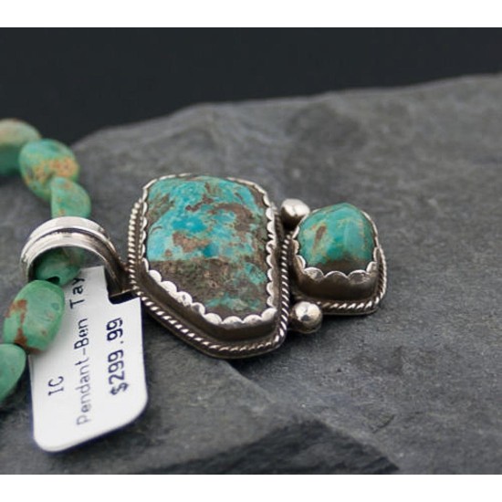 Handmade Certified Authentic Navajo .925 Sterling Silver Natural Turquoise Native American Necklace 370880244529