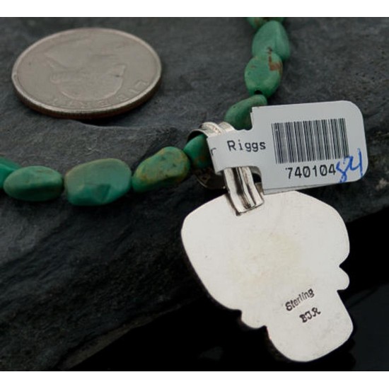 Handmade Certified Authentic Navajo .925 Sterling Silver Natural Turquoise Native American Necklace 370880244529