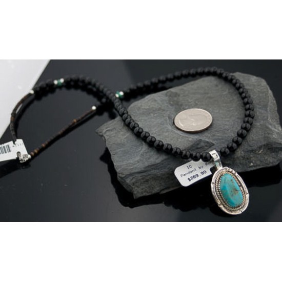 Handmade Certified Authentic Navajo .925 Sterling Silver Natural Turquoise Native American Necklace 370880526626
