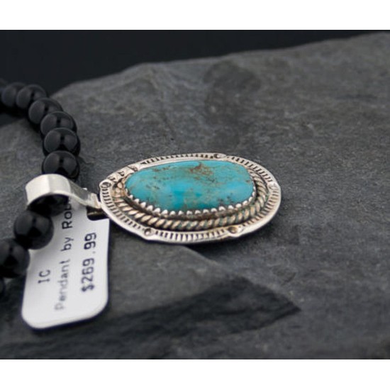Handmade Certified Authentic Navajo .925 Sterling Silver Natural Turquoise Native American Necklace 370880526626