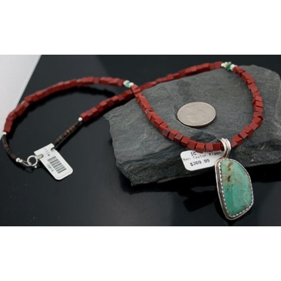 Handmade Certified Authentic Navajo .925 Sterling Silver Natural Turquoise Native American Necklace 370882510953