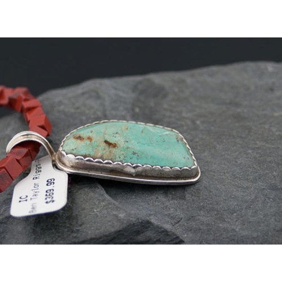Handmade Certified Authentic Navajo .925 Sterling Silver Natural Turquoise Native American Necklace 370882510953