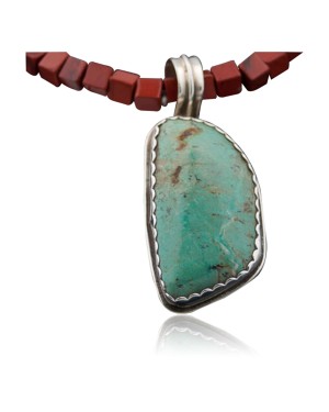 Handmade Certified Authentic Navajo .925 Sterling Silver Natural Turquoise Native American Necklace 370882510953