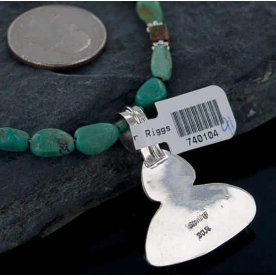 Handmade Certified Authentic Navajo .925 Sterling Silver Natural Turquoise Native American Necklace 370886181216