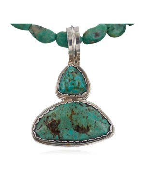 Handmade Certified Authentic Navajo .925 Sterling Silver Natural Turquoise Native American Necklace 370886181216