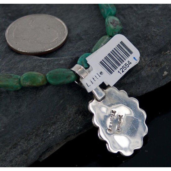 Handmade Certified Authentic Navajo .925 Sterling Silver Natural Turquoise Native American Necklace 370886463334