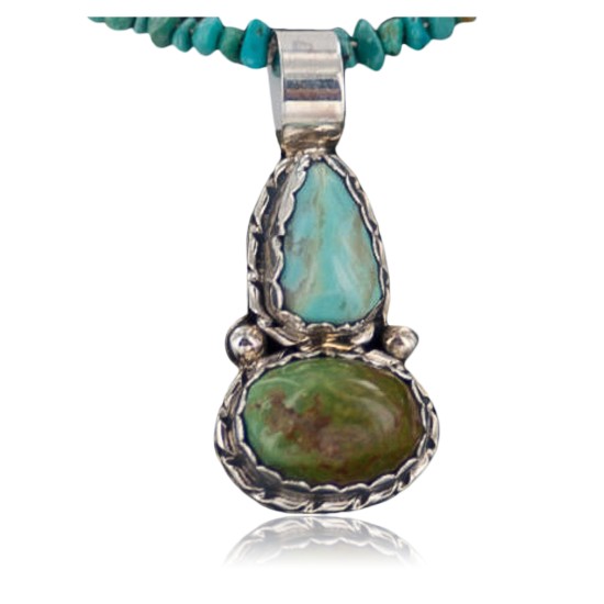 Handmade Certified Authentic Navajo .925 Sterling Silver Natural Turquoise Native American Necklace 370888327990