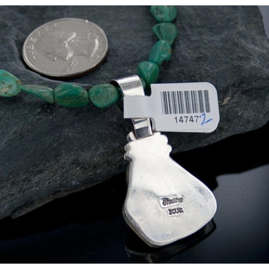 Handmade Certified Authentic Navajo .925 Sterling Silver Natural Turquoise Native American Necklace 370892770075