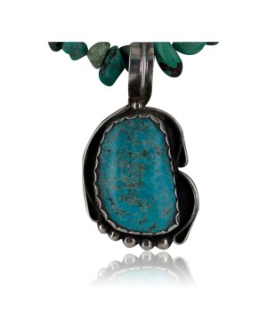Handmade Certified Authentic Navajo .925 Sterling Silver Natural Turquoise Native American Necklace 370893869042