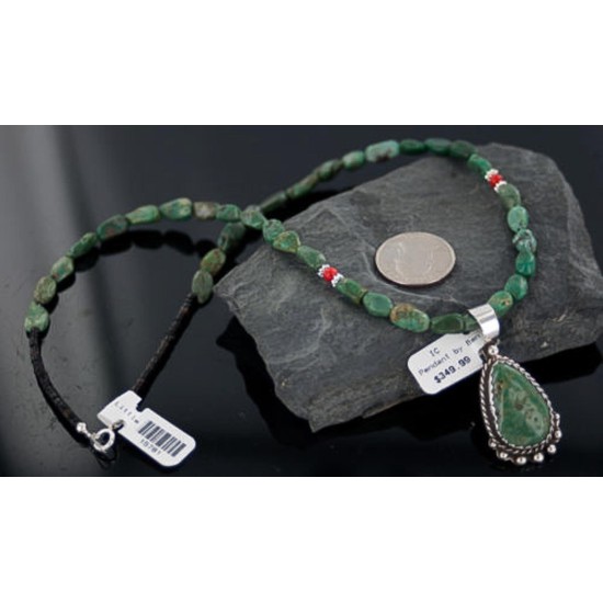 Handmade Certified Authentic Navajo .925 Sterling Silver Natural Turquoise Native American Necklace 370893956267