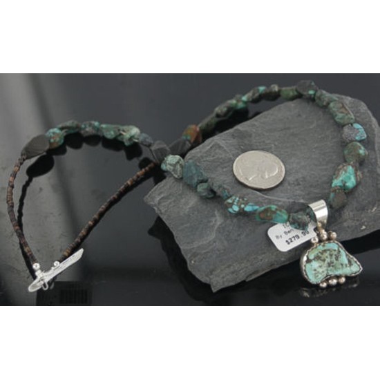 Handmade Certified Authentic Navajo .925 Sterling Silver Natural Turquoise Native American Necklace 370897173287 Handmade Certified Authentic Navajo .925 Sterling Silver Natural Turquoise Native American Necklace 370897173287