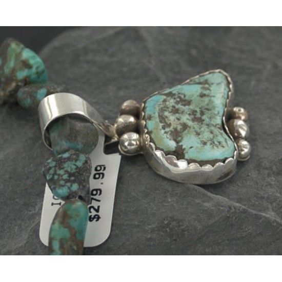 Handmade Certified Authentic Navajo .925 Sterling Silver Natural Turquoise Native American Necklace 370897173287 Handmade Certified Authentic Navajo .925 Sterling Silver Natural Turquoise Native American Necklace 370897173287
