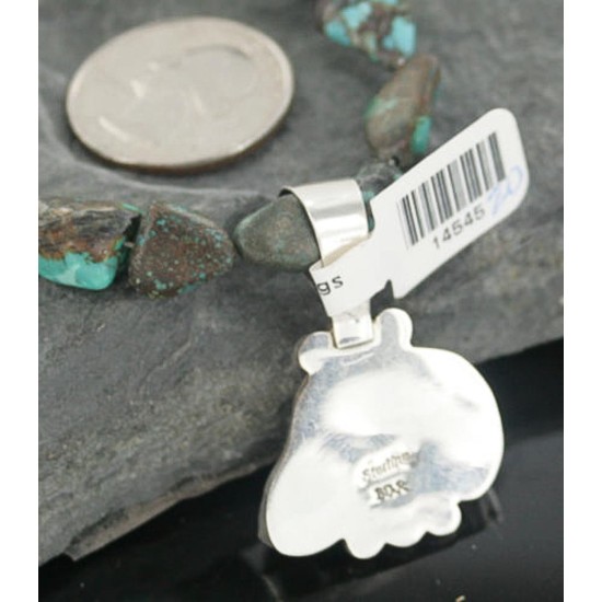 Handmade Certified Authentic Navajo .925 Sterling Silver Natural Turquoise Native American Necklace 370897173287