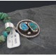 Handmade Certified Authentic Navajo .925 Sterling Silver Natural Turquoise Native American Necklace 370897275216
