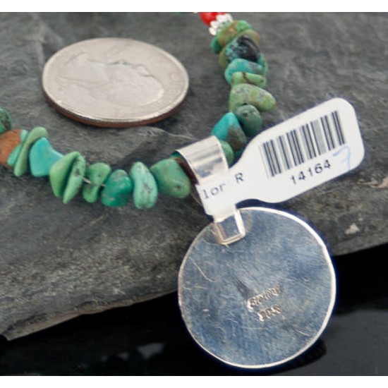 Handmade Certified Authentic Navajo .925 Sterling Silver Natural Turquoise Native American Necklace 370897275216