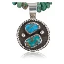 Handmade Certified Authentic Navajo .925 Sterling Silver Natural Turquoise Native American Necklace 370897275216