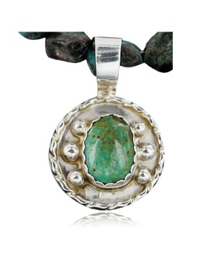 Handmade Certified Authentic Navajo .925 Sterling Silver Natural Turquoise Native American Necklace 370899597026