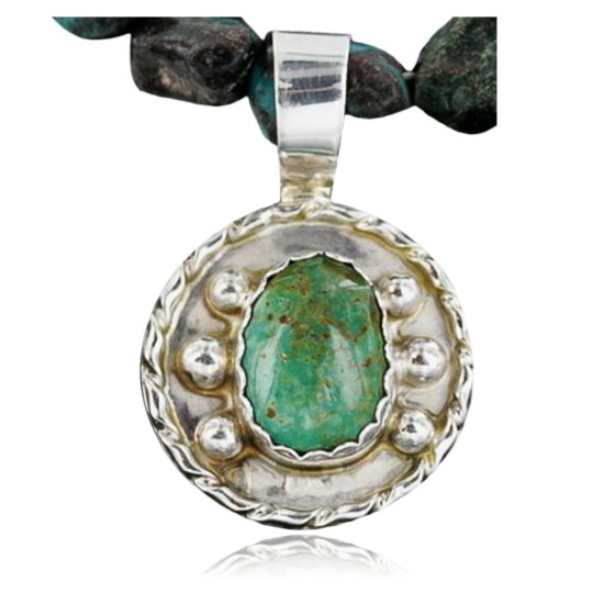 Handmade Certified Authentic Navajo .925 Sterling Silver Natural Turquoise Native American Necklace 370899597026