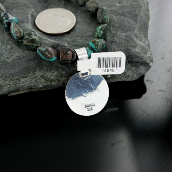 Handmade Certified Authentic Navajo .925 Sterling Silver Natural Turquoise Native American Necklace 370899597026