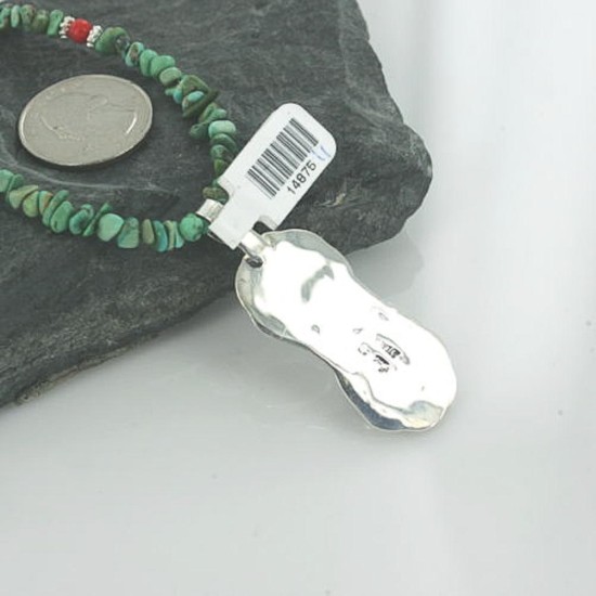 Handmade Certified Authentic Navajo .925 Sterling Silver Natural Turquoise Native American Necklace 370900566232