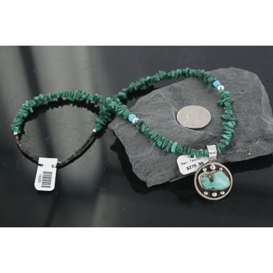 Handmade Certified Authentic Navajo .925 Sterling Silver Natural Turquoise Native American Necklace 370908751269