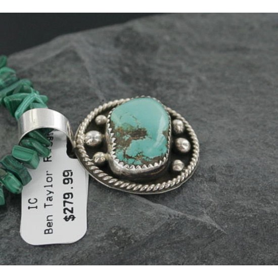 Handmade Certified Authentic Navajo .925 Sterling Silver Natural Turquoise Native American Necklace 370908751269