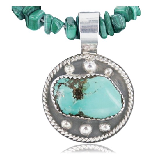 Handmade Certified Authentic Navajo .925 Sterling Silver Natural Turquoise Native American Necklace 370908751269
