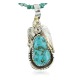 Handmade Certified Authentic Navajo .925 Sterling Silver Natural TURQUOISE Native American Necklace 370911832684