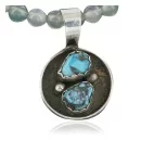 Handmade Navajo .925 Sterling Silver Natural Turquoise Native American Necklace 370922088121