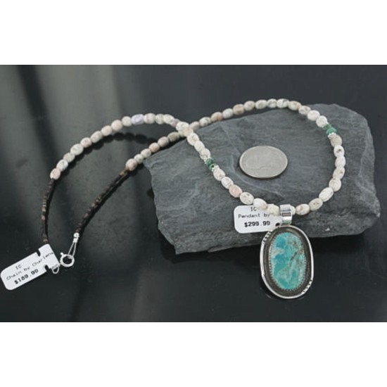 Handmade Certified Authentic Navajo .925 Sterling Silver Natural Turquoise Native American Necklace 370922279997