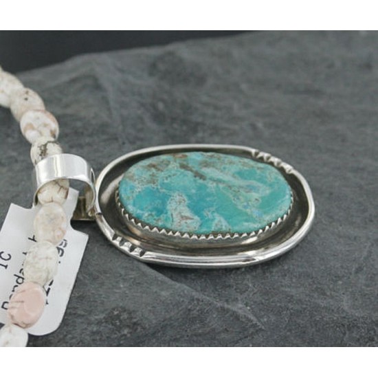 Handmade Certified Authentic Navajo .925 Sterling Silver Natural Turquoise Native American Necklace 370922279997