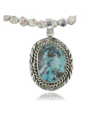 Handmade Certified Authentic Navajo .925 Sterling Silver Natural Turquoise Native American Necklace 370925515755
