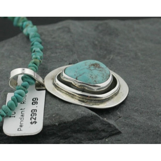 Handmade Certified Authentic Navajo .925 Sterling Silver Natural Turquoise Native American Necklace 370949636317