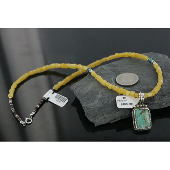 Handmade Certified Authentic Navajo .925 Sterling Silver Natural Turquoise Native American Necklace 370953369048 Handmade Certified Authentic Navajo .925 Sterling Silver Natural Turquoise Native American Necklace 370953369048
