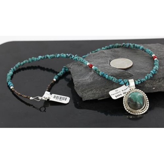Handmade Certified Authentic Navajo .925 Sterling Silver Natural Turquoise Native American Necklace 370953998639