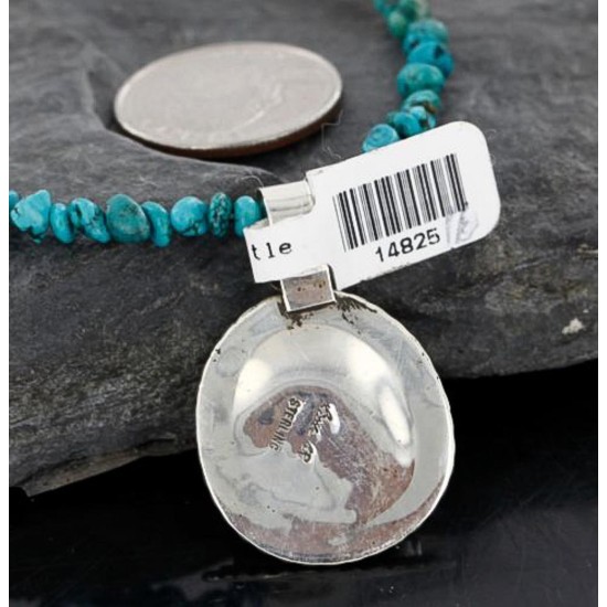 Handmade Certified Authentic Navajo .925 Sterling Silver Natural Turquoise Native American Necklace 370953998639