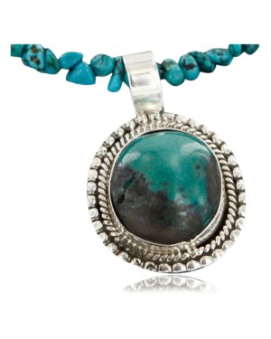 Handmade Certified Authentic Navajo .925 Sterling Silver Natural Turquoise Native American Necklace 370953998639