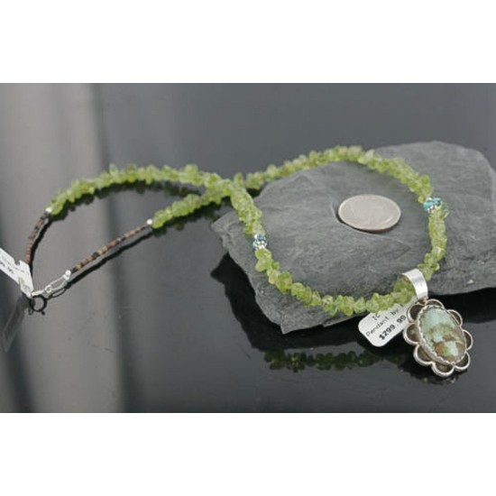 Handmade Certified Authentic Navajo .925 Sterling Silver Natural Turquoise Native American Necklace 370955346317