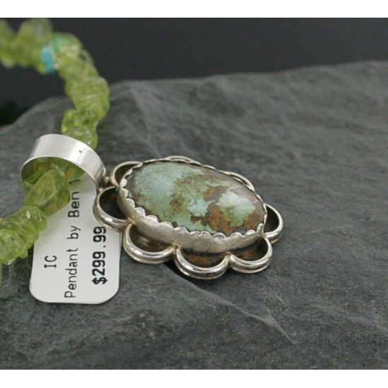 Handmade Certified Authentic Navajo .925 Sterling Silver Natural Turquoise Native American Necklace 370955346317