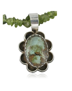 Handmade Certified Authentic Navajo .925 Sterling Silver Natural Turquoise Native American Necklace 370955346317