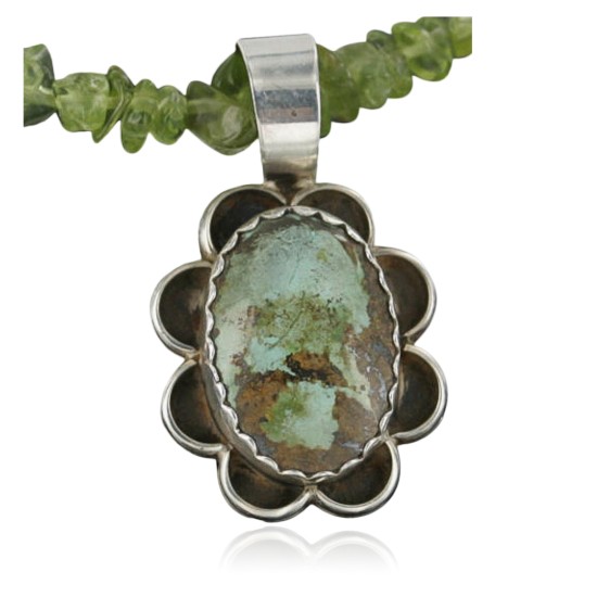 Handmade Certified Authentic Navajo .925 Sterling Silver Natural Turquoise Native American Necklace 370955346317