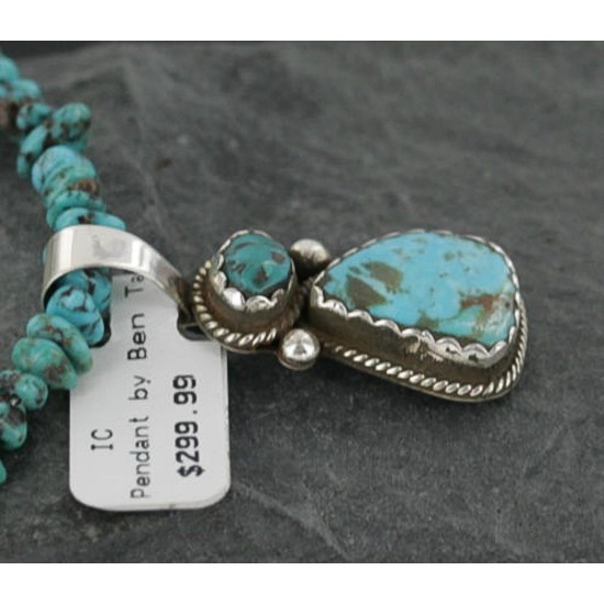 Handmade Certified Authentic Navajo .925 Sterling Silver Natural Turquoise Native American Necklace 370962289448