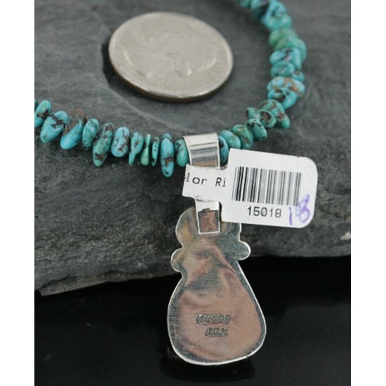 Handmade Certified Authentic Navajo .925 Sterling Silver Natural Turquoise Native American Necklace 370962289448