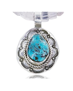Handmade Certified Authentic Navajo .925 Sterling Silver Natural Turquoise Native American Necklace 370962315910