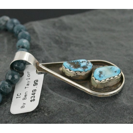 Handmade Certified Authentic Navajo .925 Sterling Silver Natural Turquoise Native American Necklace 370965542749