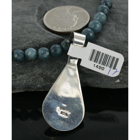 Handmade Certified Authentic Navajo .925 Sterling Silver Natural Turquoise Native American Necklace 370965542749