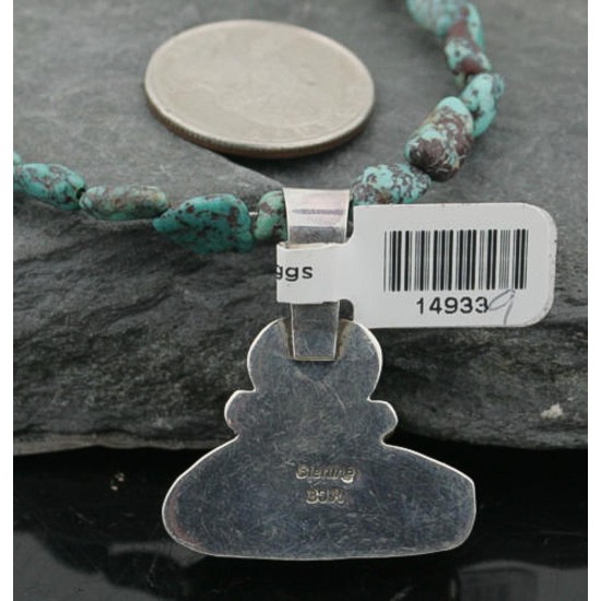 Handmade Certified Authentic Navajo .925 Sterling Silver Natural Turquoise Native American Necklace 370971195562